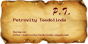 Petrovity Teodolinda névjegykártya